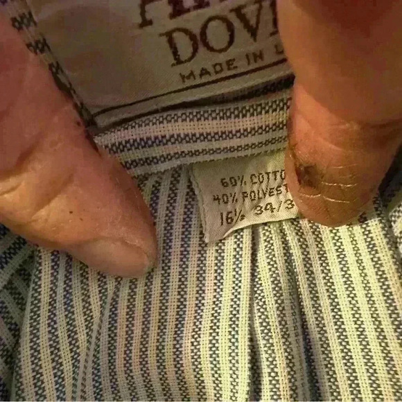 Arrow‎ Dover Blue and White Striped Button down Shirt Cotton Men/Women Sz S - Picture 7 of 8